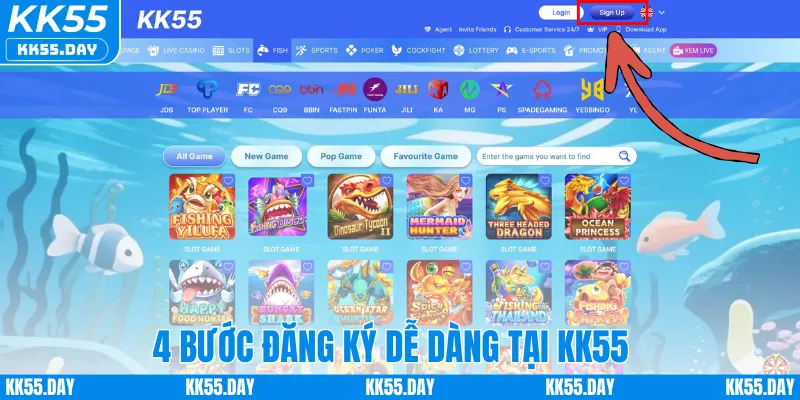 4 bước đăng ký dễ dàng tại KK55