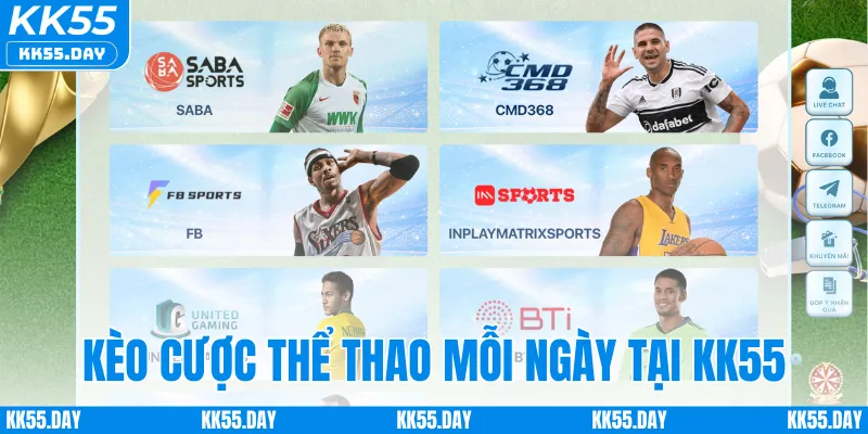 Kèo cược thể thao mỗi ngày tại KK55