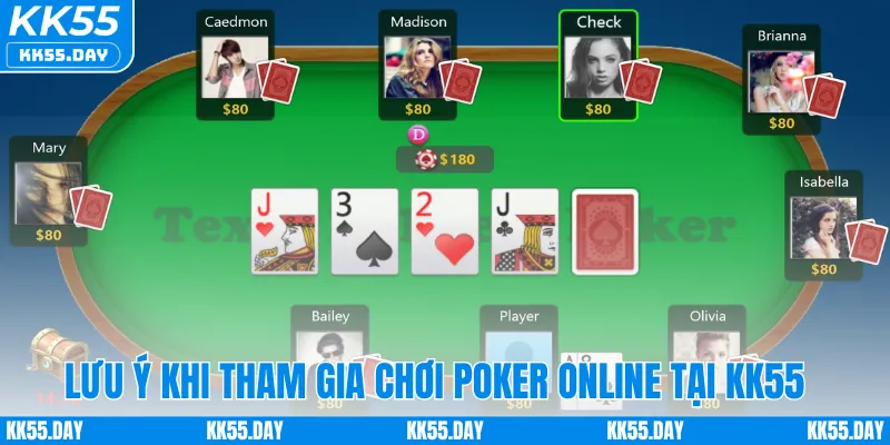 Lưu ý khi tham gia chơi poker online tại KK55